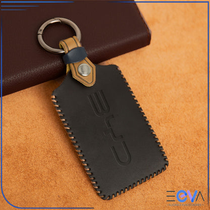 Black genuine leather NFC card key cover without strap for BYD from EEVA Store