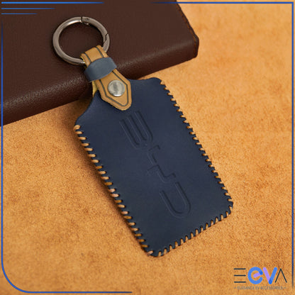 Blue genuine leather NFC card key cover without strap for BYD from EEVA Store
