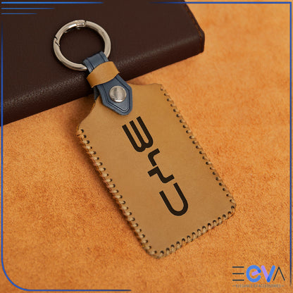 Brown genuine leather NFC card key cover without strap for BYD from EEVA Store