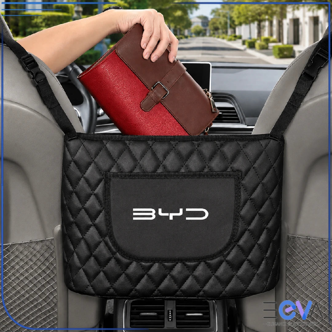 BYD PU leather centre headrest organiser storing bags and cabin essentials from EEVA Store Australia