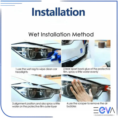 BYD Seal headlight protection film wet installation steps shown in Australia from EEVA Store Australia