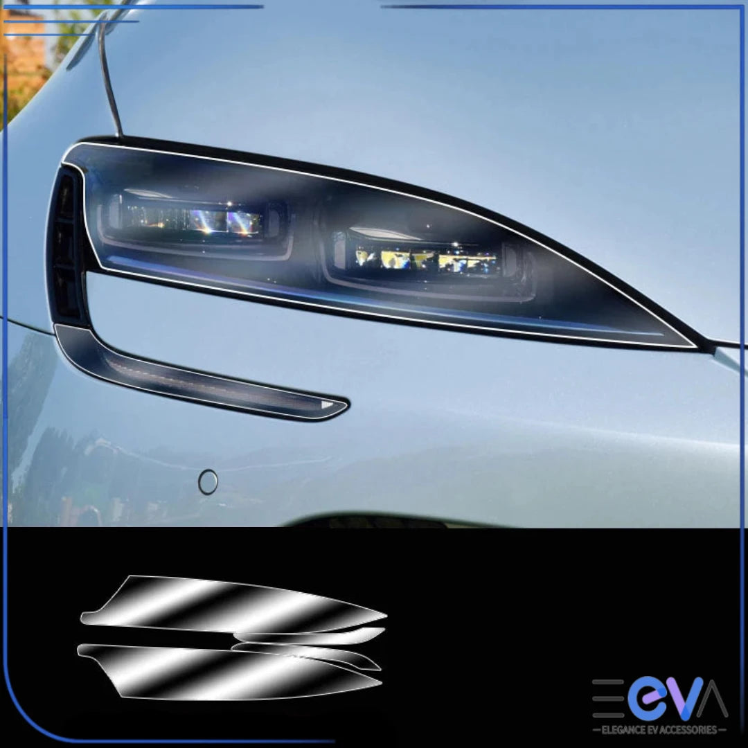 BYD Seal transparent headlight protection film installed for clear protection in Australia from EEVA Store Australia