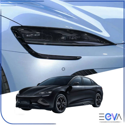 BYD Seal headlight protection film installed on vehicle for scratch and UV protection in Australia from EEVA Store Australia
