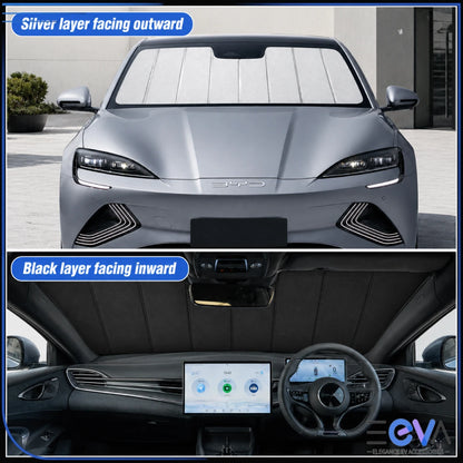 BYD Seal windshield sunshade fitted for full front glass coverage from EEVA Store Australia
