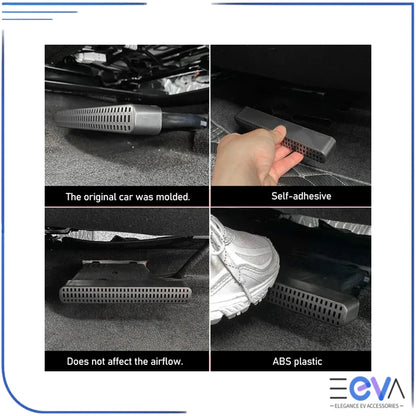 BYD Seal under seat air vent cover design close-ups showing airflow-friendly grille from EEVA Store Australia.