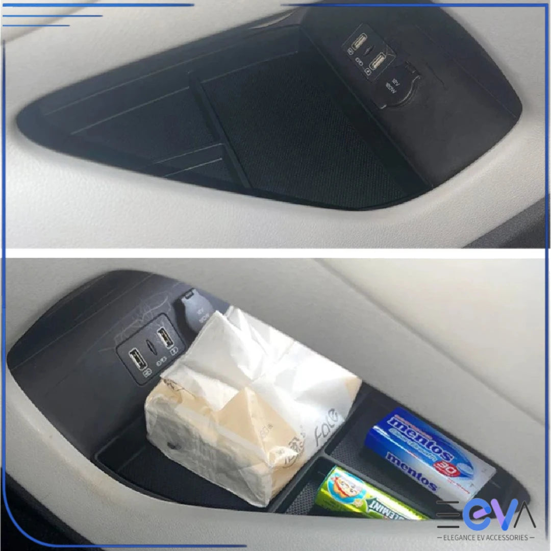 BYD Sealion 5 Centre Console Lower Storage Box showing storage compartments in use from EEVA Store Australia