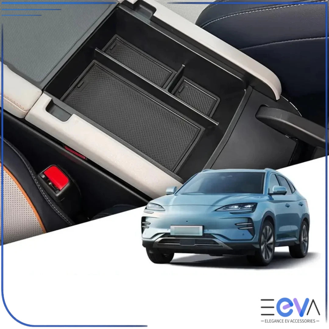 BYD Sealion 6 armrest storage tray no breaker version installed in centre armrest from EEVA Store Australia