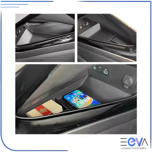 BYD Sealion 6 lower console storage tray holding items inside centre console from EEVA Store