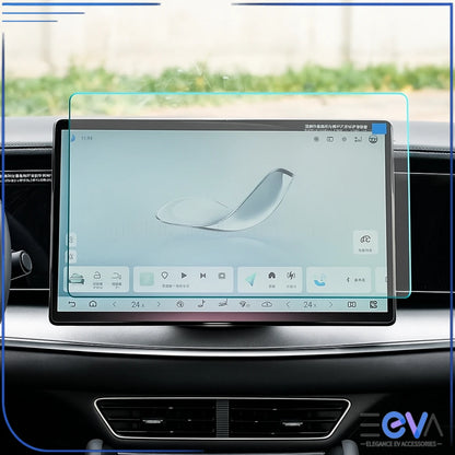 BYD Sealion 6 tempered glass screen protector showing full coverage fit on centre display from EEVA Store Australia