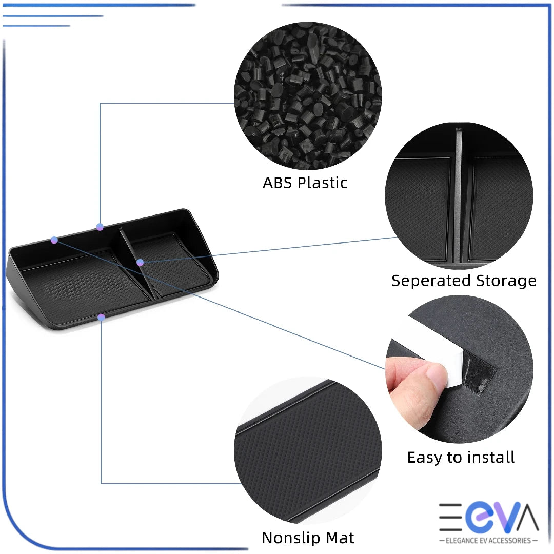 BYD Sealion 6 screen-top storage tray close-up showing dual compartments and textured surface from EEVA Store