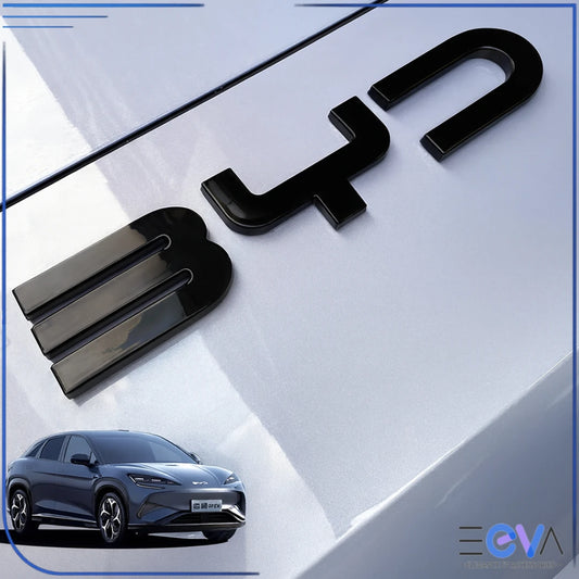 BYD Sealion 7 blackout front and rear badge covers in gloss black installed on vehicle from EEVA Store Australia