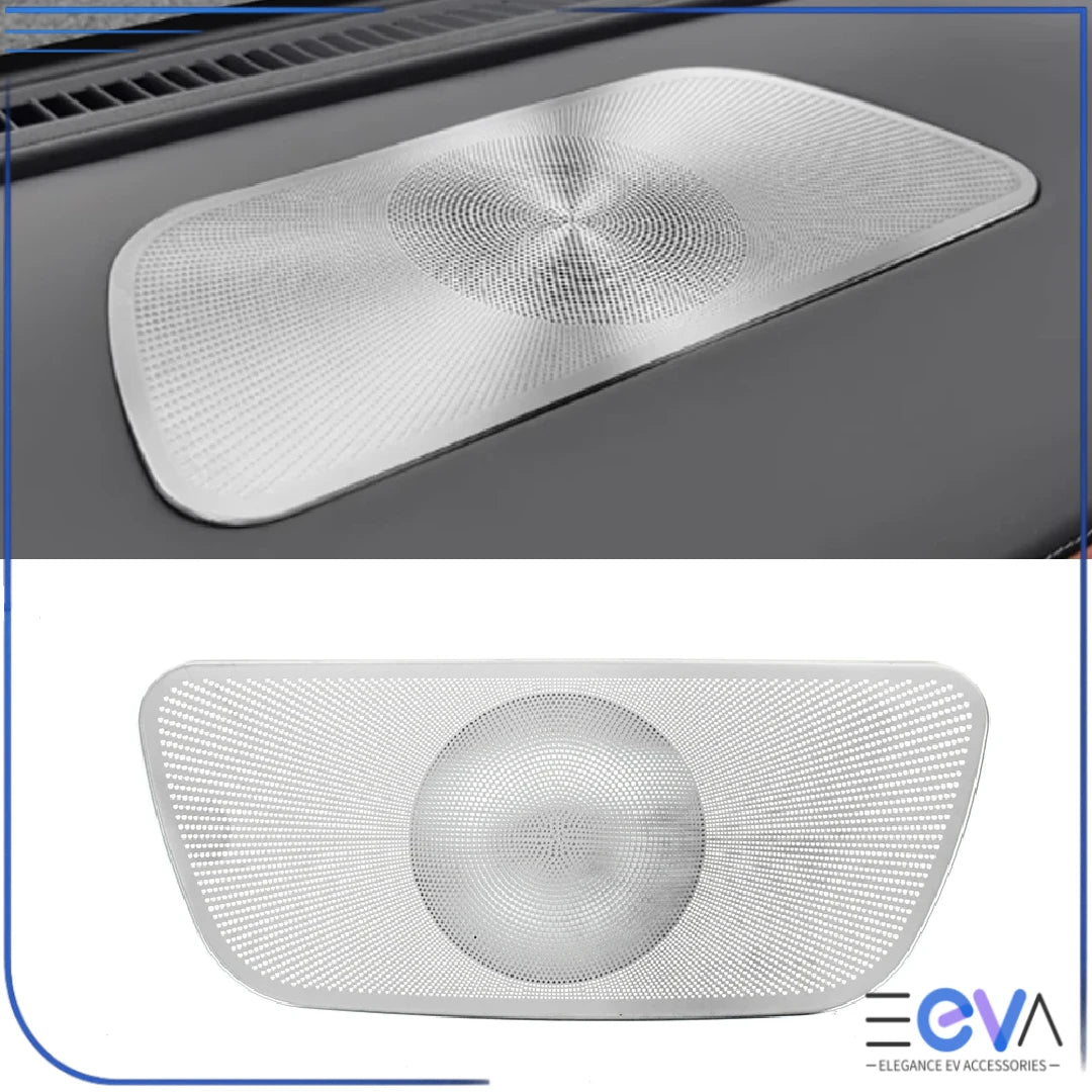 BYD Sealion 7 dashboard centre speaker cover trim in silver finish on white background from EEVA Store Australia.
