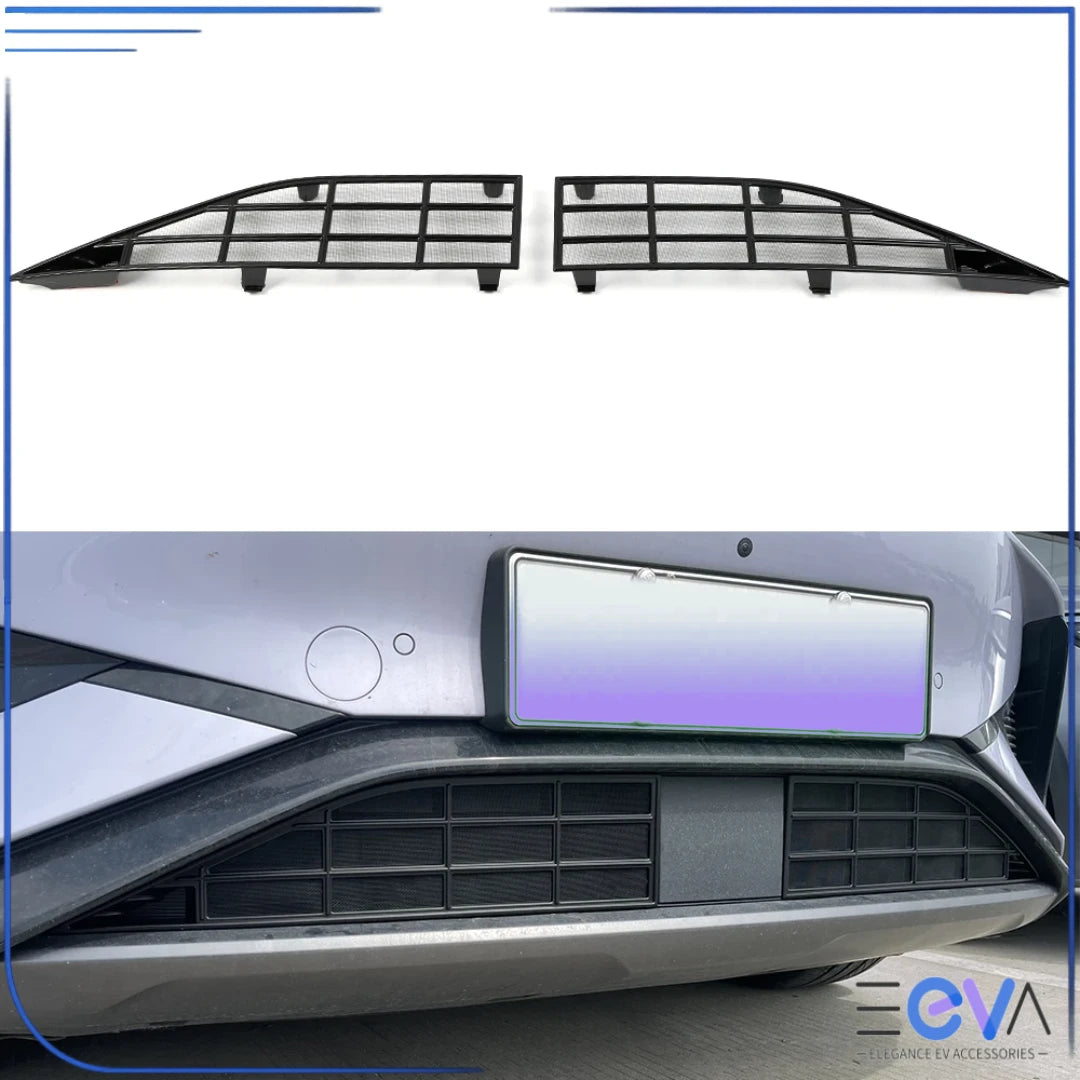 BYD Sealion 7 front grille mesh guard in matte black finish, offering subtle OEM-style protection for the lower air intake from EEVA Store Australia.