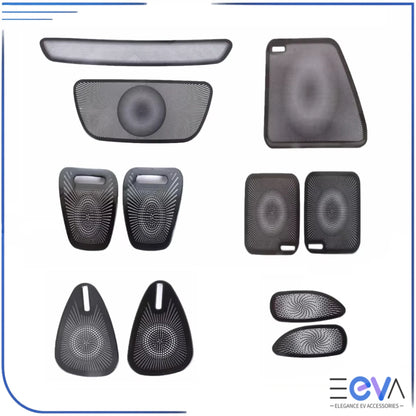 BYD Sealion 7 speaker cover trim set in black finish, stainless steel interior upgrade from EEVA Store Australia.