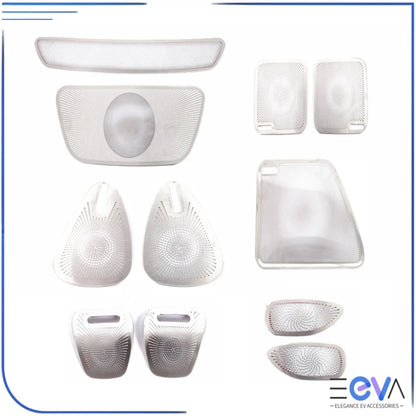 BYD Sealion 7 speaker cover trim set in silver finish, stainless steel interior upgrade from EEVA Store Australia.