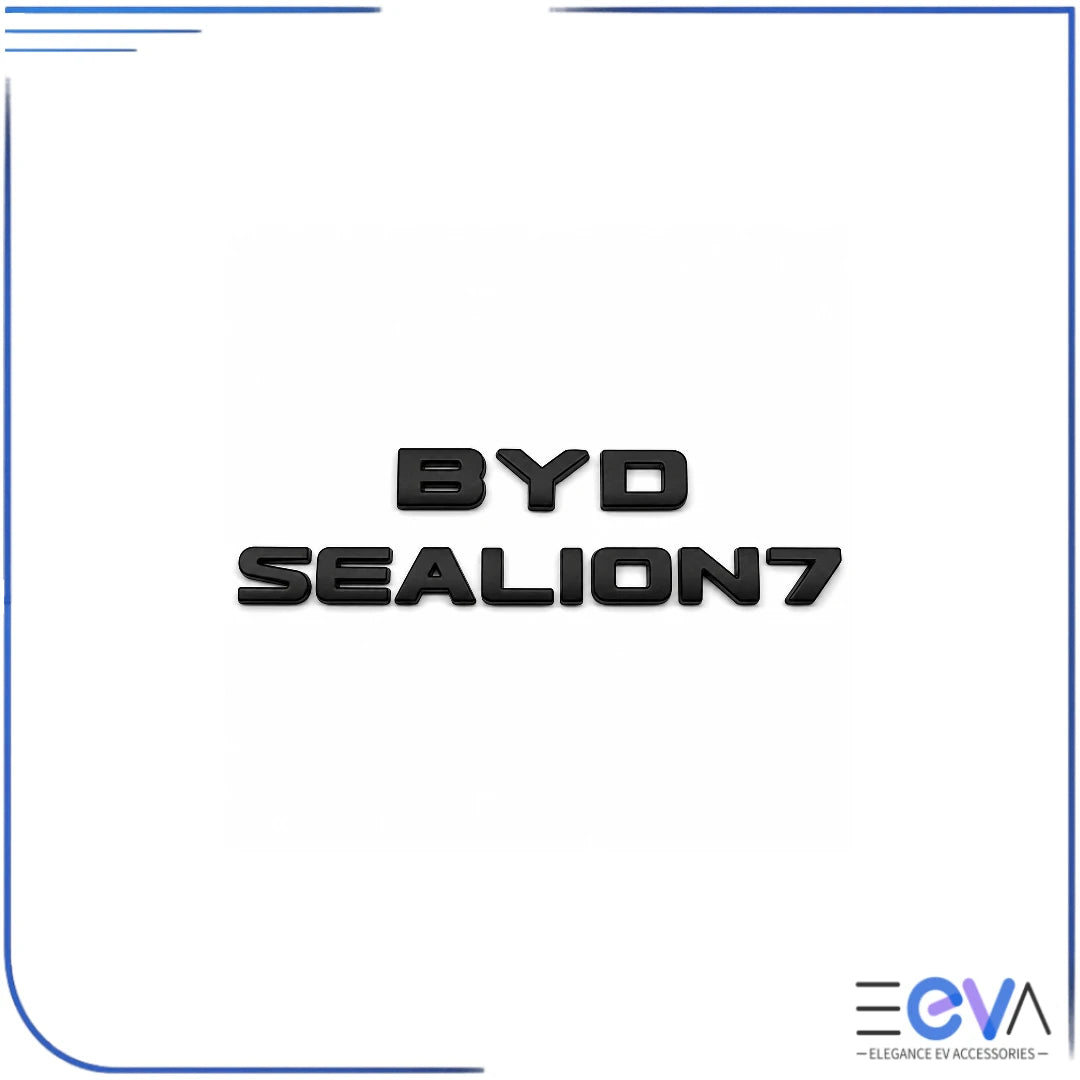 BYD Sealion 7 model tailgate badge cover in matte black finish from EEVA Store Australia
