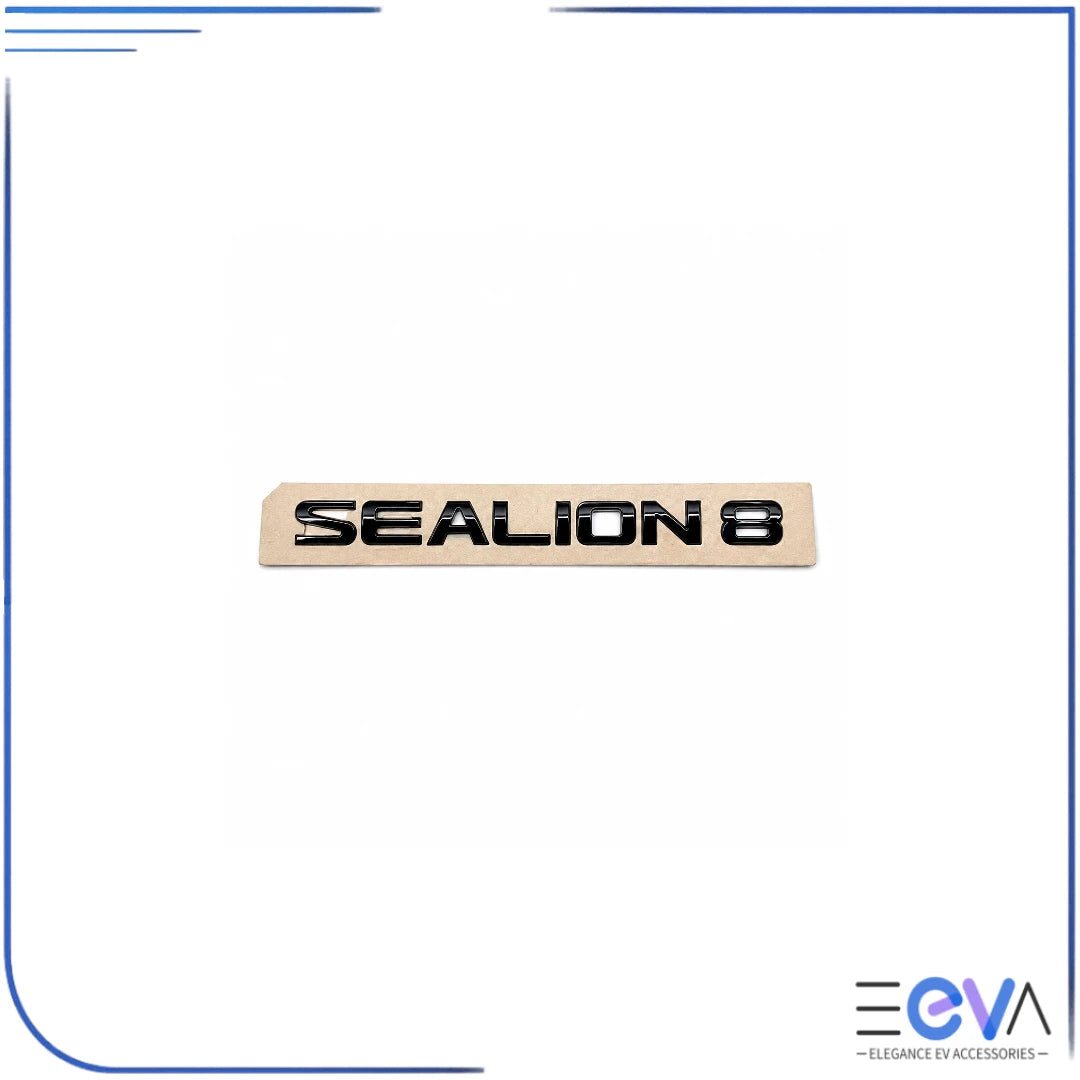 BYD Sealion 8 replacement tailgate emblem in gloss black finish from EEVA Store Australia.