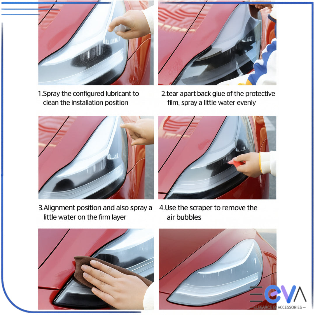 Step-by-step installation of smoked headlight tint film on BYD Sealion 7 from EEVA Store Australia