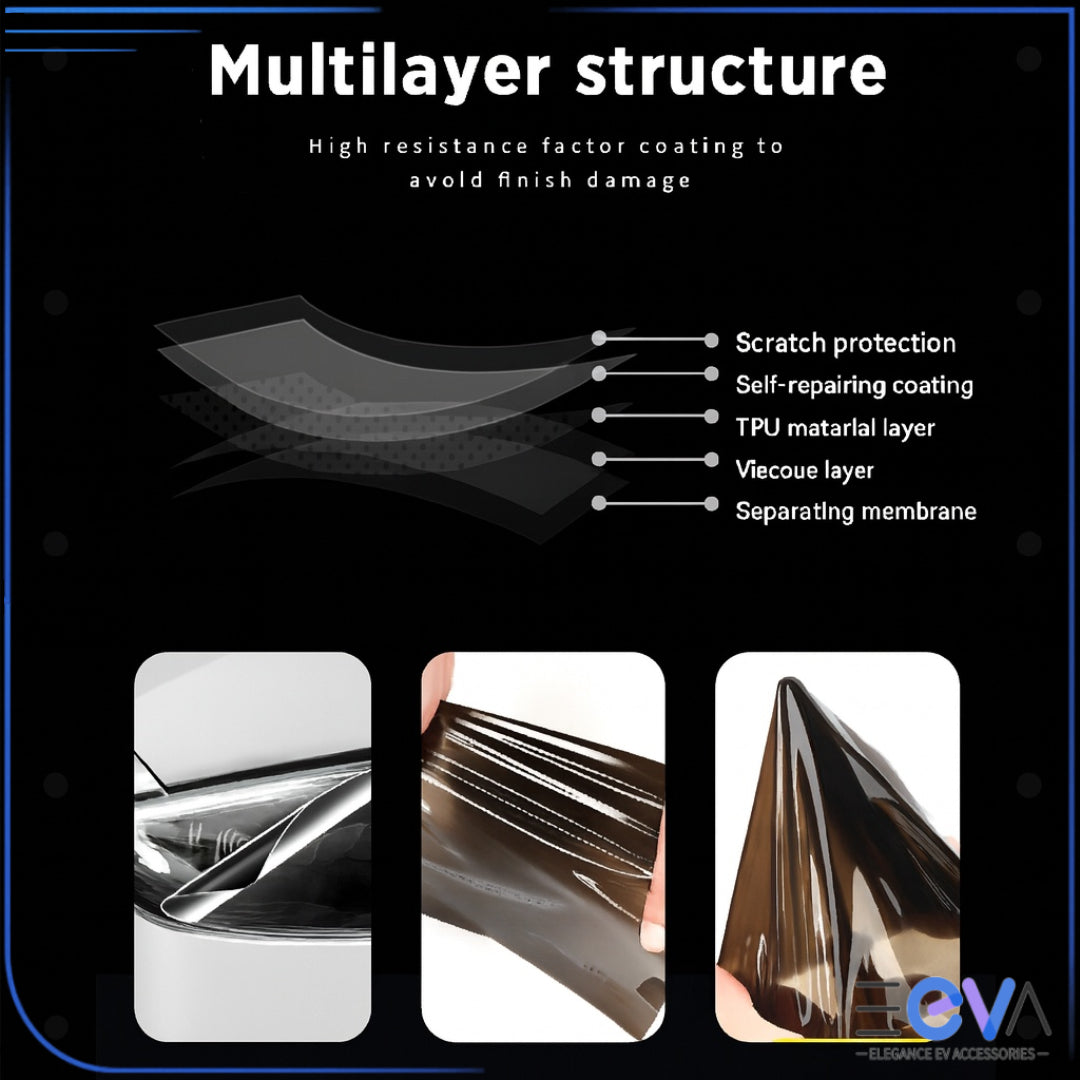 Multilayer TPU headlight tint film structure with scratch and self-repair protection for BYD Sealion 7 from EEVA Store