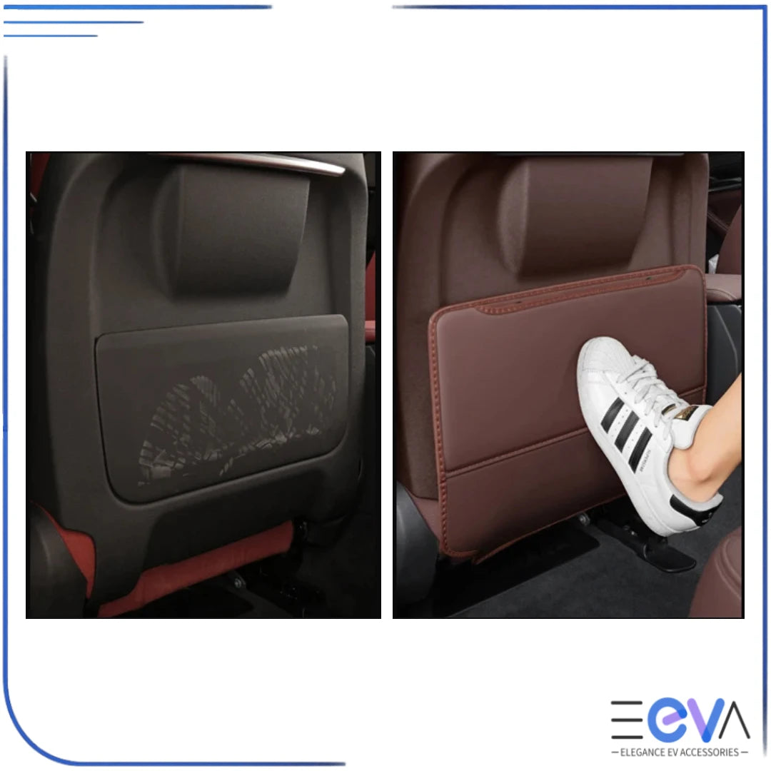 BYD seat back anti-kick pad protection shown on seat backs from EEVA Store Australia.