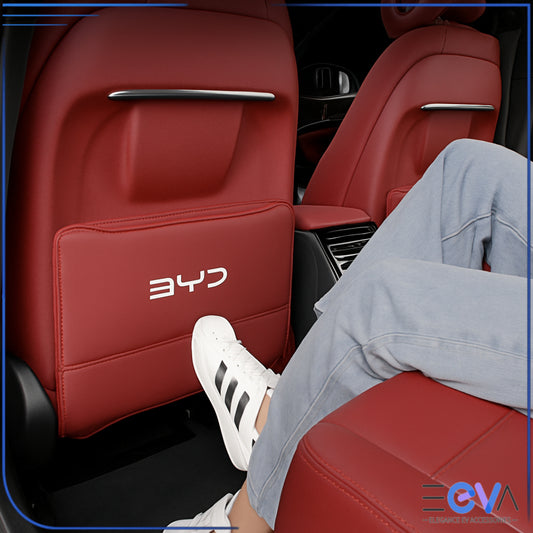 Interior view of BYD with PU leather anti-kick seat back protectors from EEVA Store