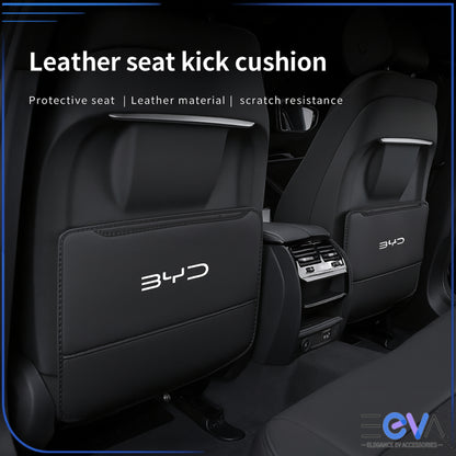 Protective anti-kick pad in use preventing shoe scuffs on BYD seat back from EEVA Store