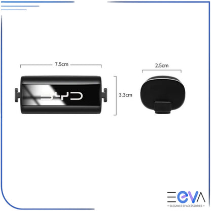 BYD seat belt clip limiter showing size dimensions for a precise fit without interfering with belt operation from EEVA Store Australia.