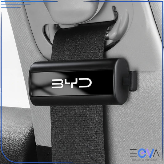 BYD seat belt safety regulator fitted near the shoulder area to reduce pressure and improve from EEVA Store Australia.