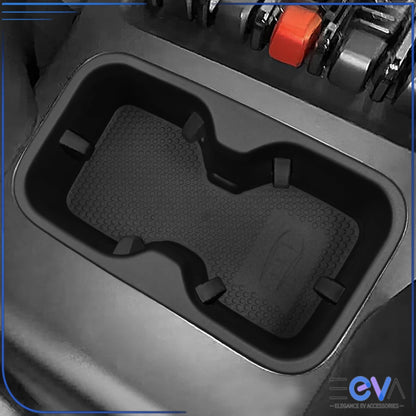 BYD Shark 6 cup holder insert shown fitted inside console with textured anti-slip base for daily driving use from EEVA Store Australia.
