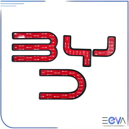 BYD Shark 6 front emblem cover rear view showing pre-applied 3M adhesive backing from EEVA Store Australia.