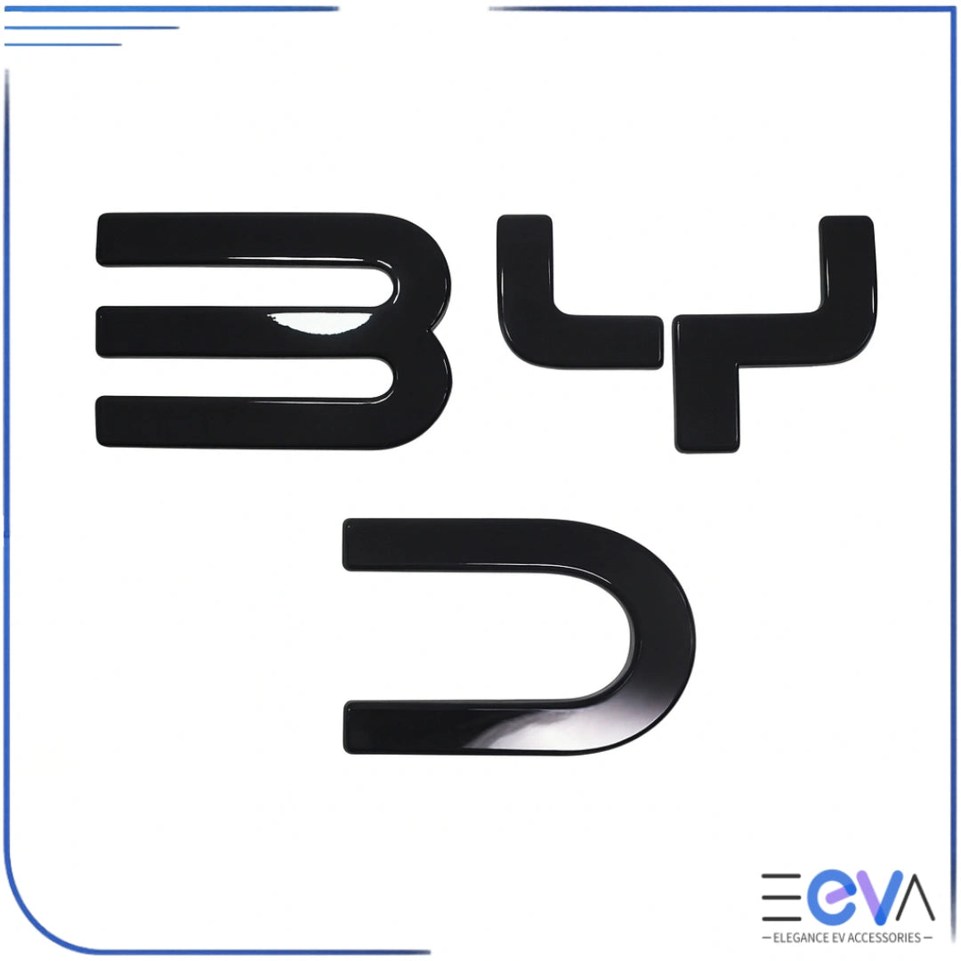 BYD Shark 6 front emblem cover in gloss black finish offering a bold, high-contrast look from EEVA Store Australia.