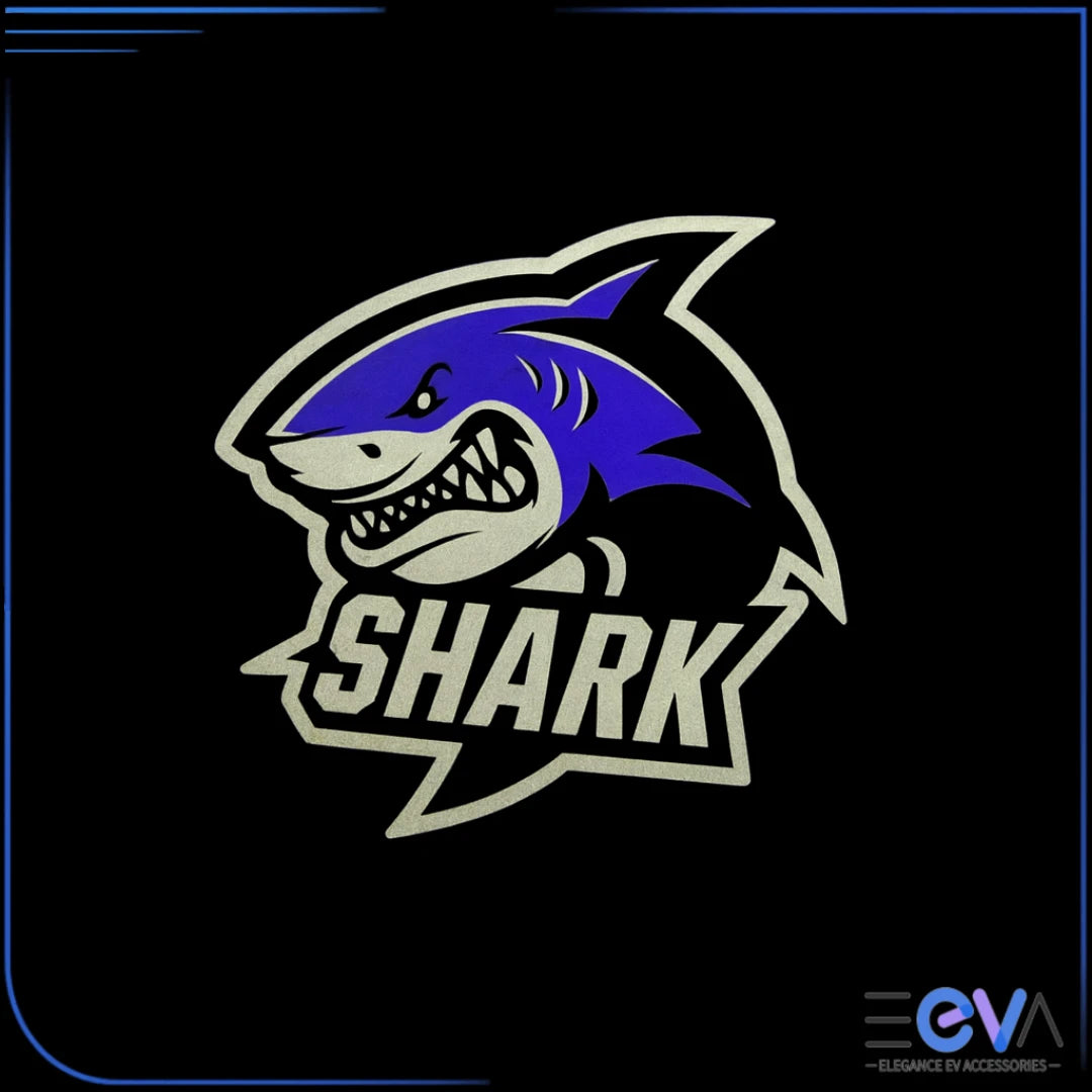 BYD Shark 6 HD Laser Door Puddle Lights with Shark graphic logo – premium white laser projection by EEVA Store