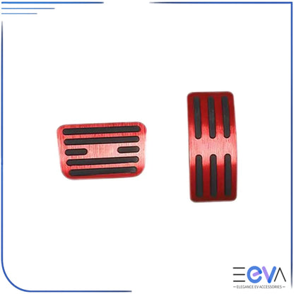 BYD Shark 6 red aluminium pedal covers highlighting sporty styling and anti-slip grooves from EEVA Store Australia.