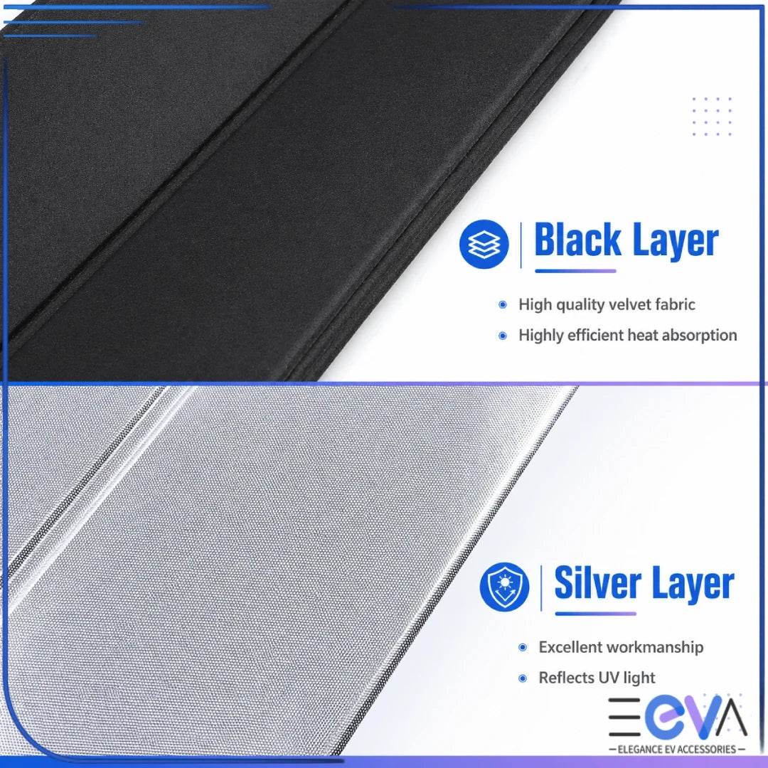 BYD Shark 6 windscreen sunshade black and silver layer material details from EEVA Store Australia