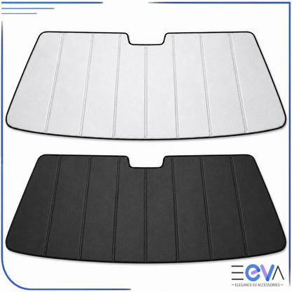 BYD Shark 6 windscreen sunshade product showing silver and black layer sides from EEVA Store Australia