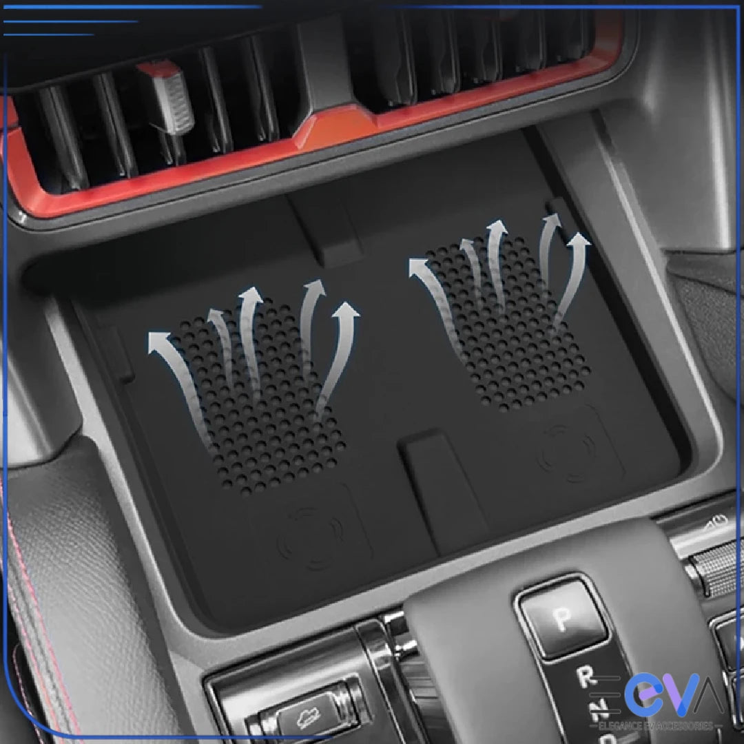 BYD Shark 6 wireless charging pad insert with vented design, allowing heat dissipation while charging phones wirelessly from EEVA Store Australia.