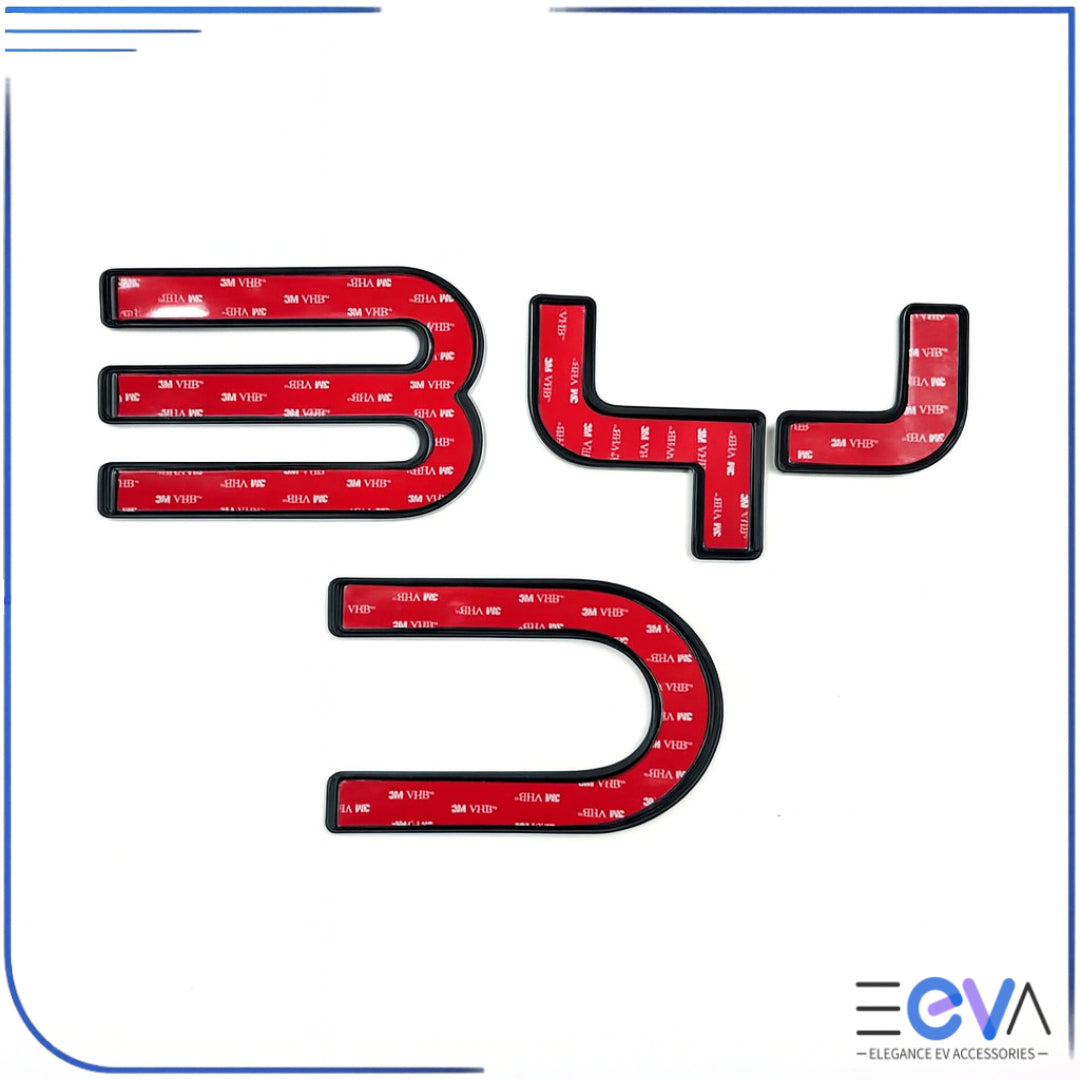 Close-up of 3D logo badge emblem letter sticker for BYD Shark 6 from EEVA Store