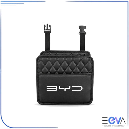 BYD PU leather single headrest storage organiser with front pocket from EEVA Store Australia