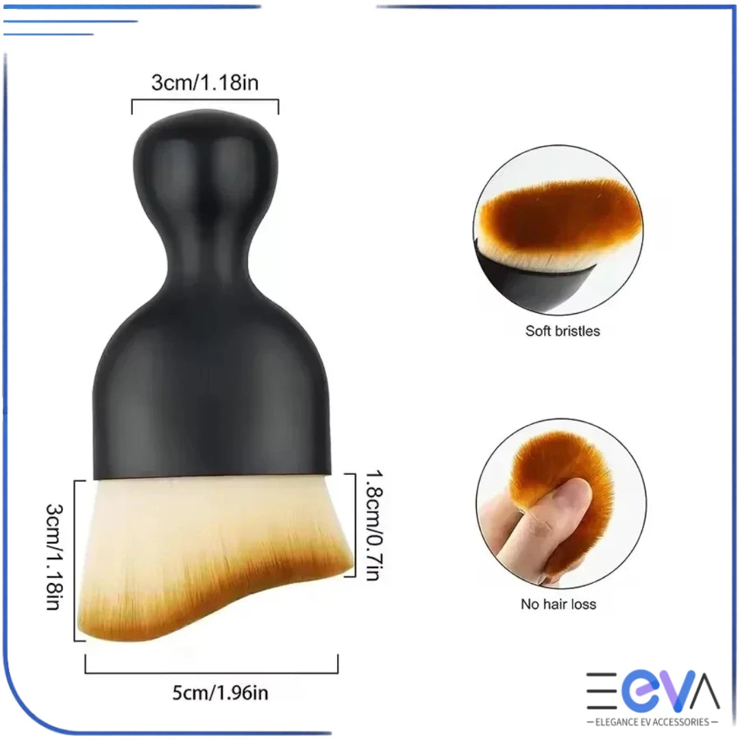 Car interior cleaning brush close-up showing soft bristles, compact head and ergonomic grip for precise detailing from EEVA Store Australia.