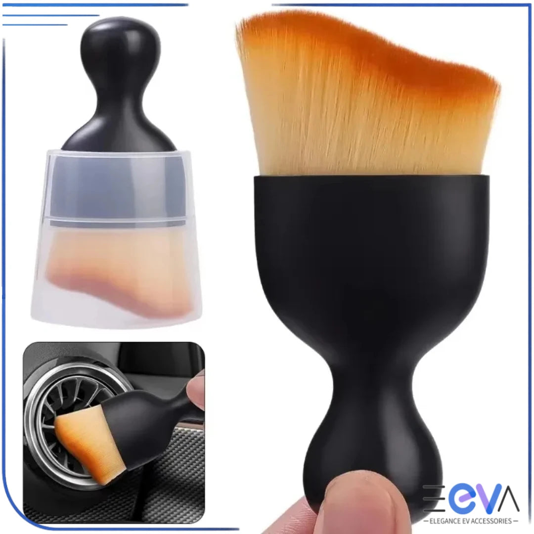 Car interior cleaning brush shown as main product view with soft angled bristles for safe dust removal from vents and crevices from EEVA Store Australia.