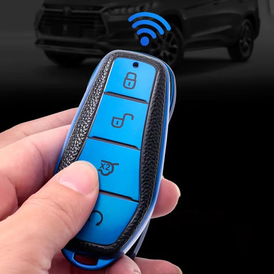 TPU Leather Car Key Fob Case Cover for BYD
