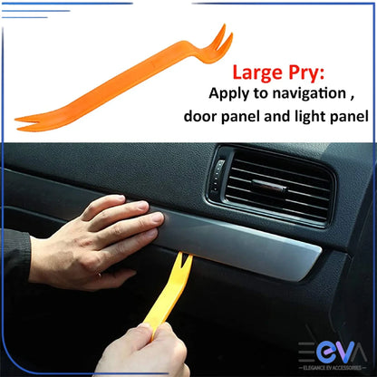 Car trim removal large pry tool lifting dashboard and door trim panels without damage from EEVA Store Australia.