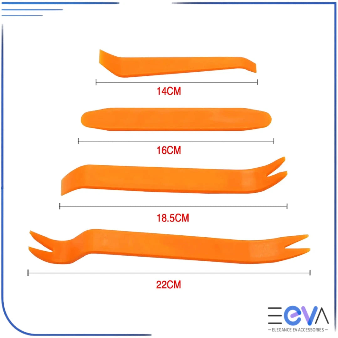 Car trim removal tools size comparison showing different pry lengths for interior panel work from EEVA Store Australia.