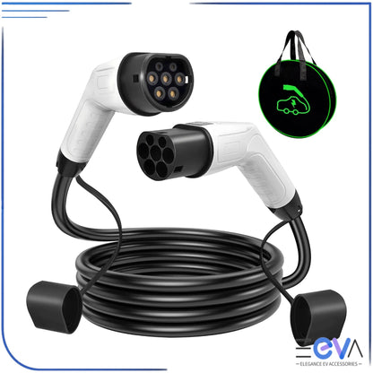 Type 2 to Type 2 EV charging cable with protective carry bag from EEVA Store Australia.