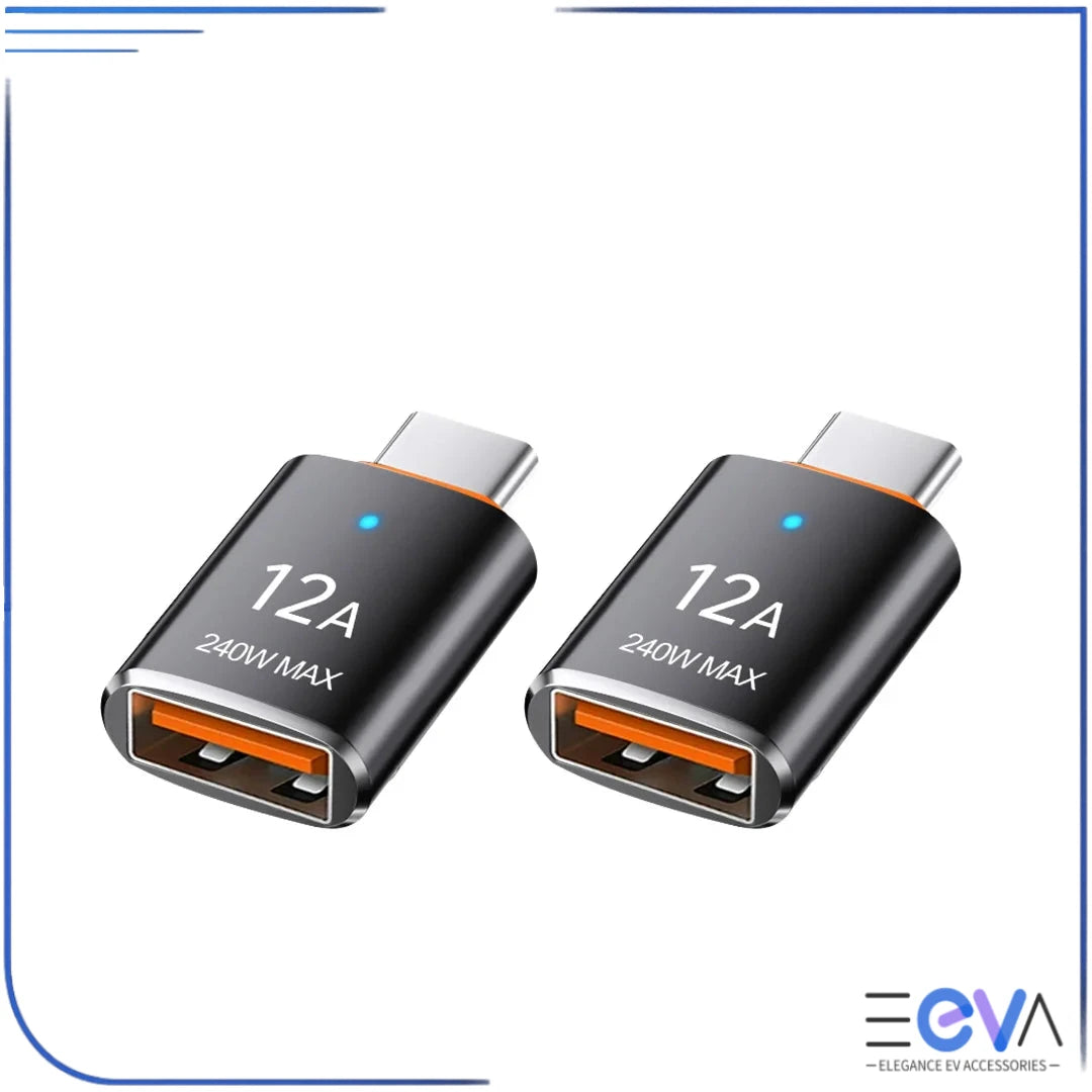 USB-A to USB-C adapter black 2 pack from EEVA Store Australia