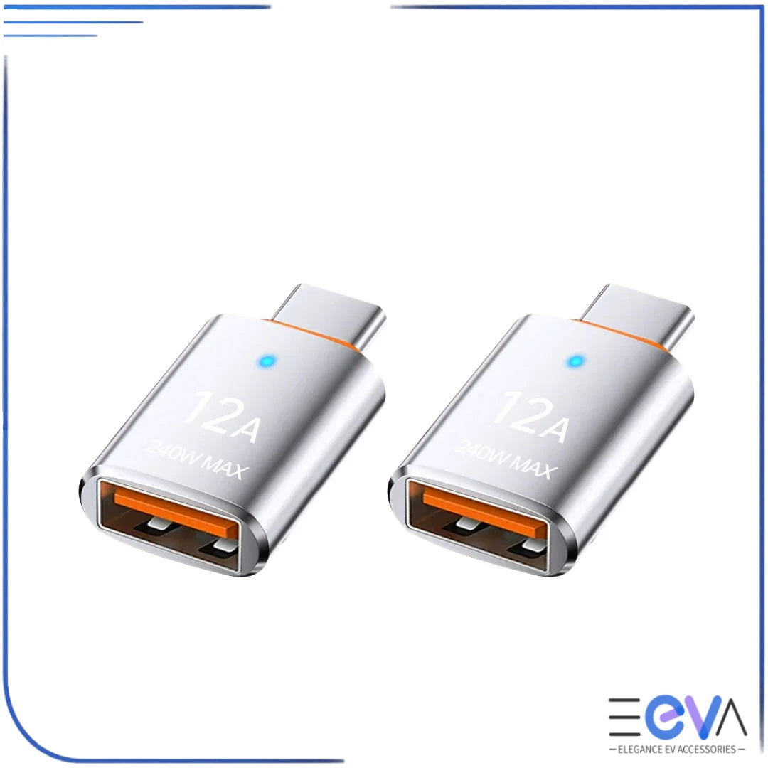 USB-A to USB-C adapter silver 2 pack from EEVA Store Australia