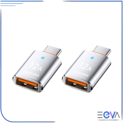 USB-A to USB-C adapter silver 2 pack from EEVA Store Australia