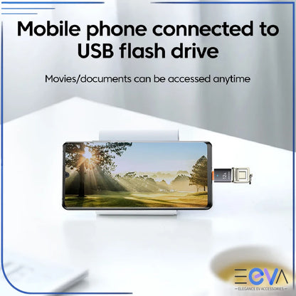 USB-A to USB-C adapter for USB flash drive access from EEVA Store Australia